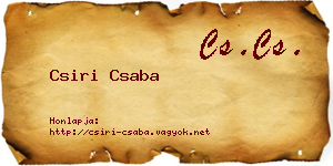 Csiri Csaba névjegykártya