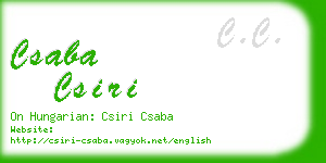 csaba csiri business card